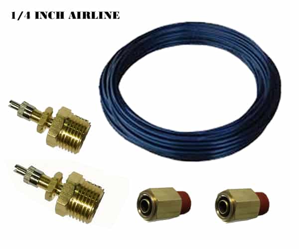 Single Axle Independent Manual Fill Kit (Schrader Valves, Air Line, Fittings) - 2 Air Spring Fill Kit