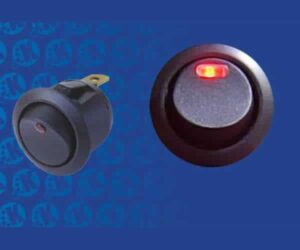 Round LED Rocker Switch – Red 20a/12vdc