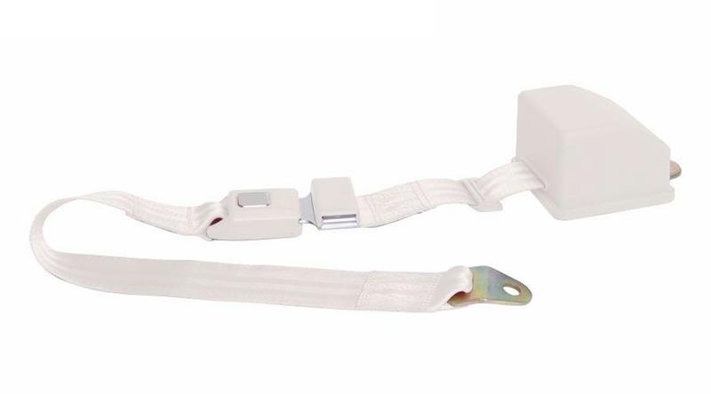 2 Point Retractable White Lap Seat Belt  (1 Belt)