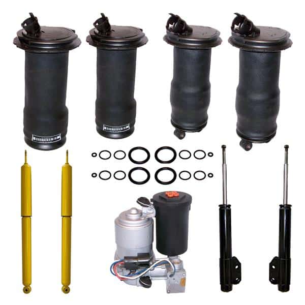 1984-1987 Lincoln Continental 4Wheel Air Ride Suspension Air Spring Bags, Compressor & Gas Shocks Kit