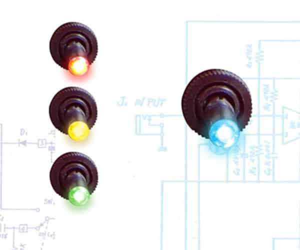 Metal Tip LED Toggle Switch - Blue 20a/12v