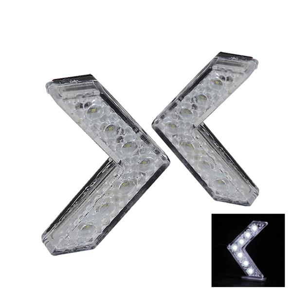 LED Mirror White Sequential Arrow - Clear