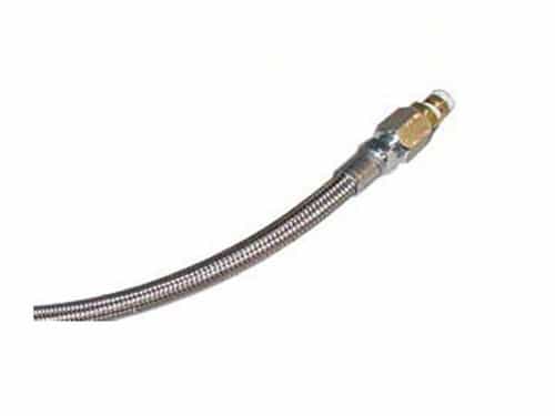 1/8" NPT X 3/8" NPT - Steel Braided Teflon Leader Hose 12"