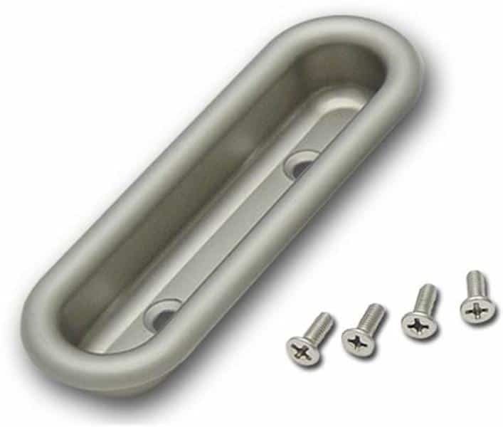 Oval Door Pull Brushed Finish