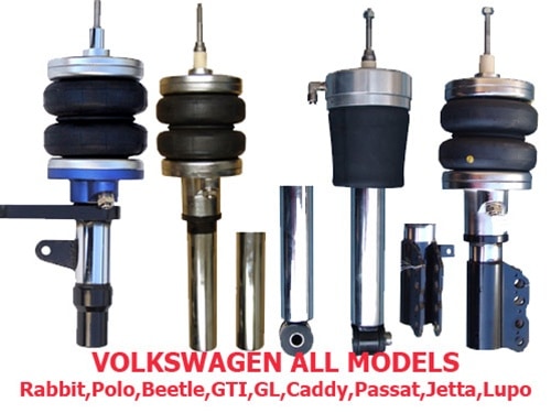 1994-2001 Volkswagen Golf III, Polo 3, Polo 5, GTI Front Air Suspension, Strut Kit (no fittings)