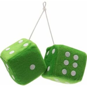 3″ Hanging Fuzzy Dice (PAIR) – Green