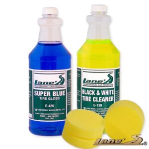 Super Blue Tire Gloss Shine, Tire Cleaner and Tire Dresser Applicators Kit 32oz