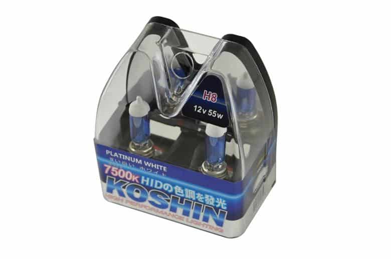 Platinum Koshin H8 White Halogen Light Bulbs 12V 50W