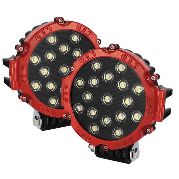 Lights LED Round – 7 Inch 17pcs 3W LED Total 51W – Red