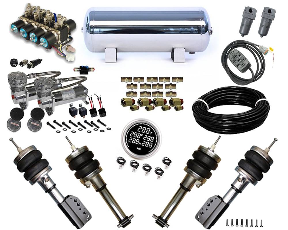 2010-2012 Subaru Legacy, Inverted Struts Plug and Play Air Suspension Kit