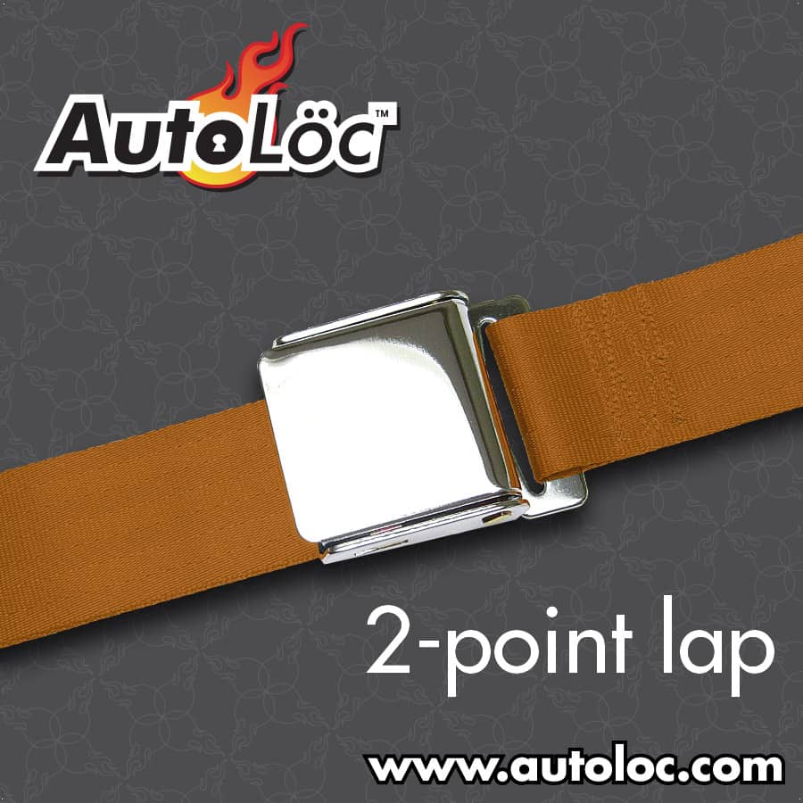 2 Point Copper Lap Seat Belt with Airplane Lift Buckle