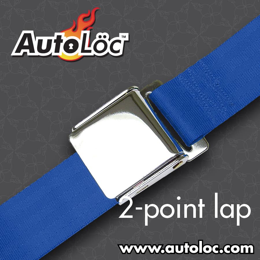 2 Point Dark Blue Lap Seat Belt with Airplane Lift Buckle
