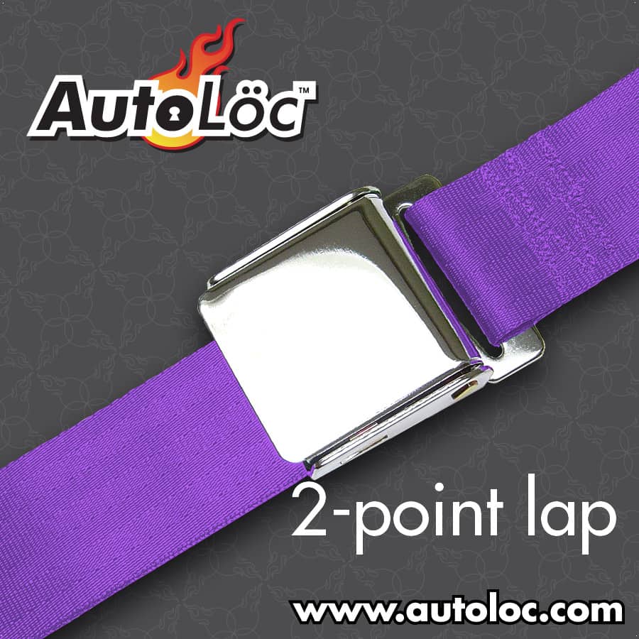 2 Point Plum Lap Seat Belt with Airplane Lift Buckle