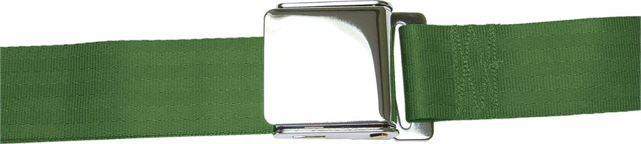 2 Point Retractable Airplane Buckle Army Green Seat Belt (1 Belt)