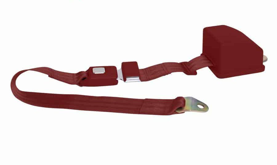 2 Point Retractable  Burgundy Lap Seat Belt  (1 Belt)
