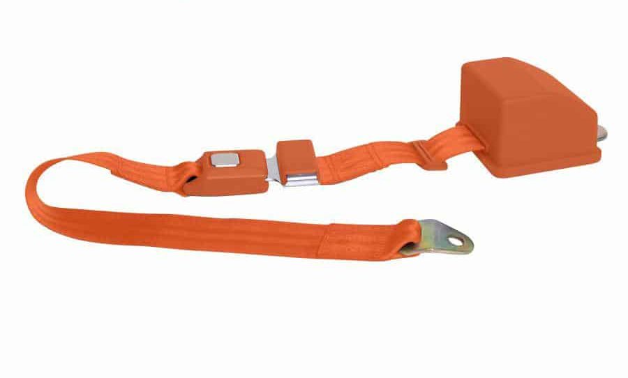 2 Point Retractable Orange Lap Seat Belt  (1 Belt)