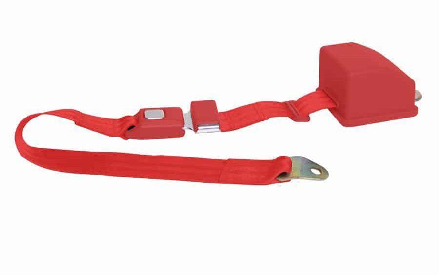 2 Point Retractable Red Lap Seat Belt  (1 Belt)