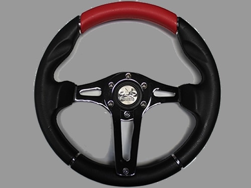 5 Hole Custom Steering Wheel - Red, Black, Black Center