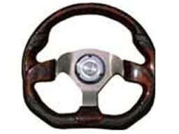 6 Hole Custom Steering Wheel - Black, Wood