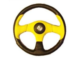 6 Hole Custom Steering Wheel - Black, Yellow