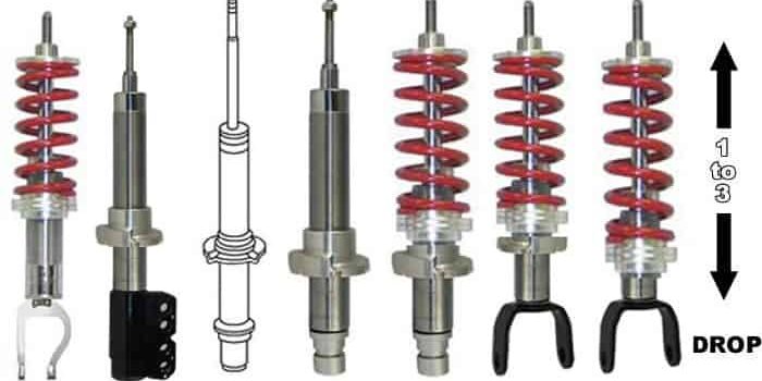 2011-2019 FORD EXPLORER 2WD & 4WD Front Adjustable Lowered Coilover Struts – (1 to 3 inches) (PAIR)