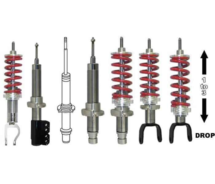 2011-2019 FORD EXPLORER 2WD & 4WD Rear Adjustable Lowered Coilover Struts – (1 to 3 inches) (PAIR)