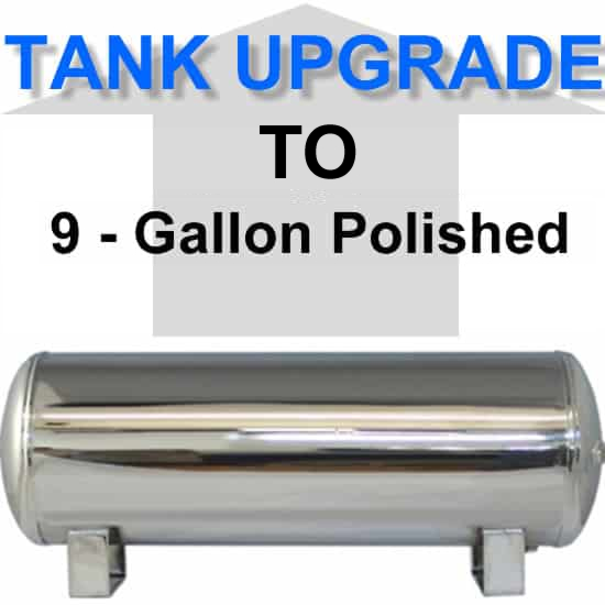 9 Gallon Polished Stainless Steel Air Suspension Tank **UPGRADE**
