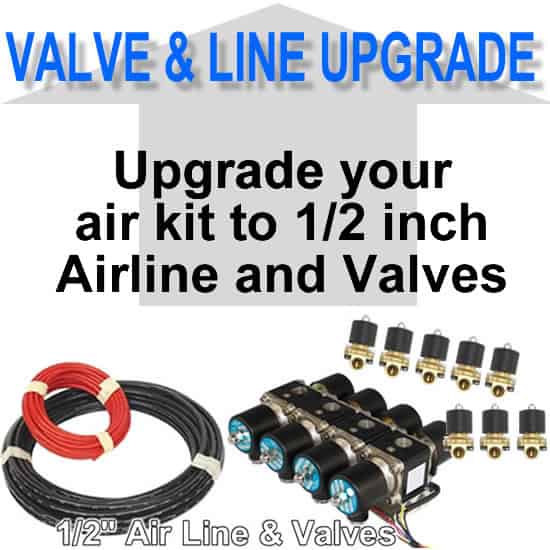 3/8″ Air Line and Valves to 1/2″ Air Line and Valves **UPGRADE**