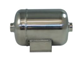 1 Gallon, 4 Port Polished Stainless Steel Air Tank (9" X 8")