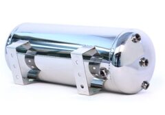 5 Gallon, 5 Port Polished Stainless Steel Air Tank (32" X 8.5")