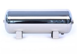 5 Gallon, 5 Port Polished Stainless Steel Air Tank (29" X 6.5")