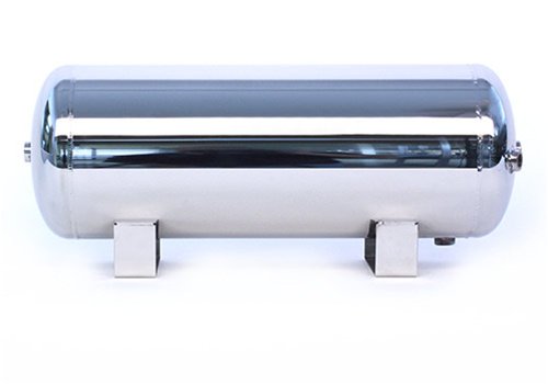 5 Gallon, 5 Port Polished Stainless Steel Air Tank (29″ X 6.5″)