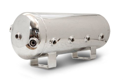 5 Gallon, 8 Port Polished Stainless Steel Air Tank (29″ X 8.4″)