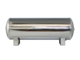 9 Gallon, 5 Port Polished Stainless Steel Air Tank (31" X 10")