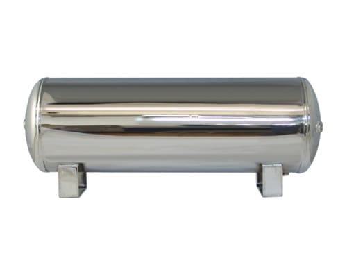 9 Gallon, 5 Port Polished Stainless Steel Air Tank (31″ X 10″)