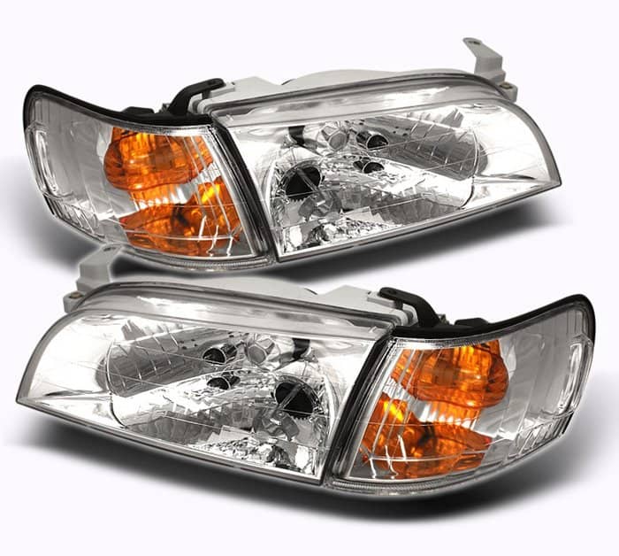 Headlights Corner Lights Performance Euro Crystal Style Pair for 93-97 Corolla