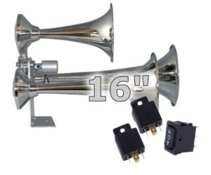 16" Triple Train Air Horn With Valve - 150db