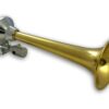 17" Single Bellow Brass Train, Truck, Or Boat Air Horn With Valve - 170db
