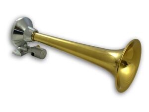 17" Single Bellow Brass Train, Truck, Or Boat Air Horn With Valve - 170db