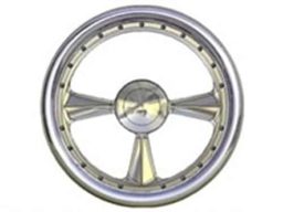 Full Custom Billet Steering Wheel - 3 Spoke W/ Rivets