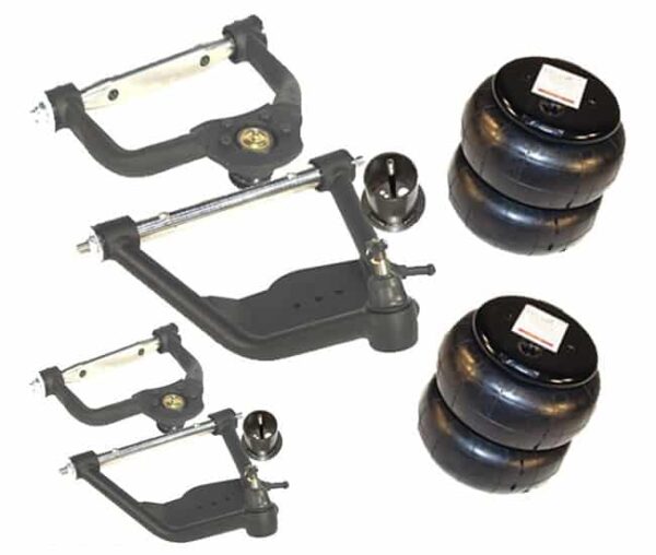 1963-1991 Chevrolet C10 Upper & Lower Control Arms, Bags, Brackets & X-Shaft Front Air Suspension Kit