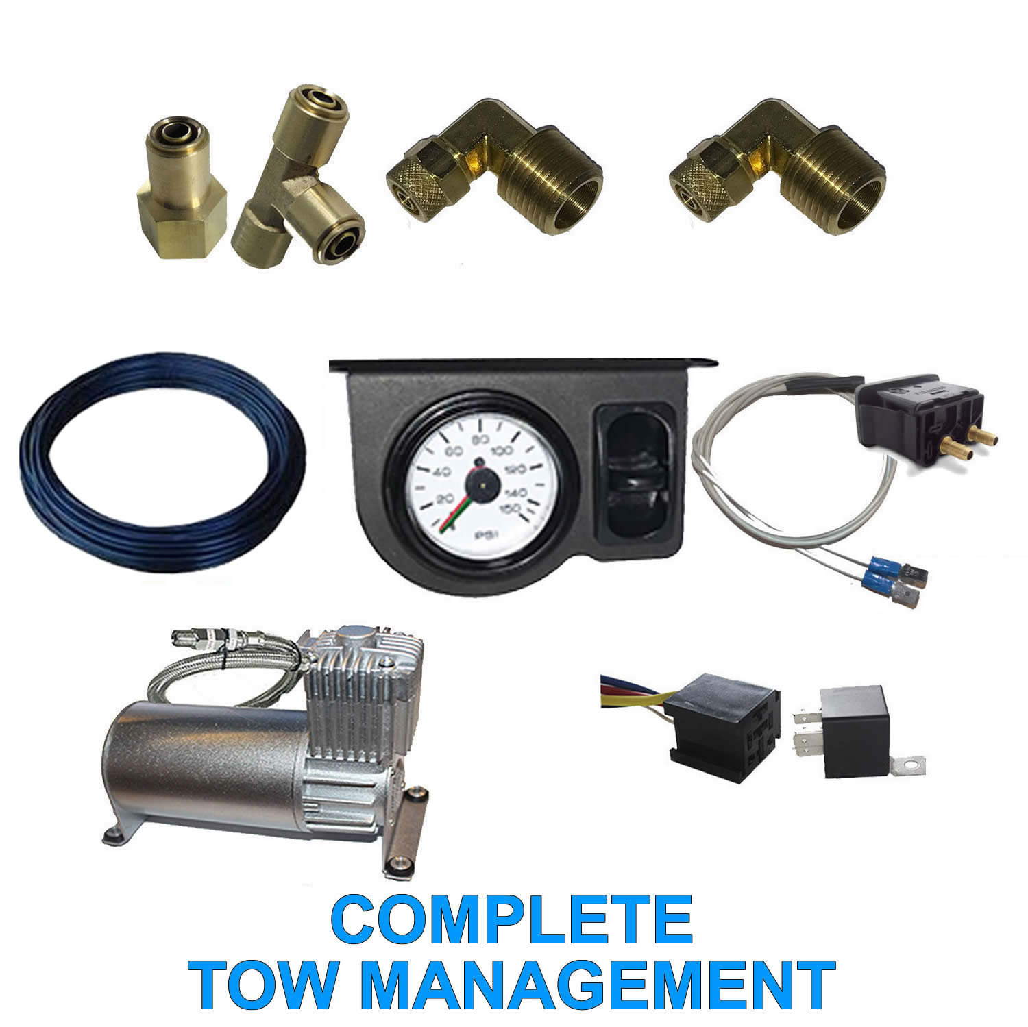 Complete Tow Assist Air Management Kit (Load Leveling Air Supply System)