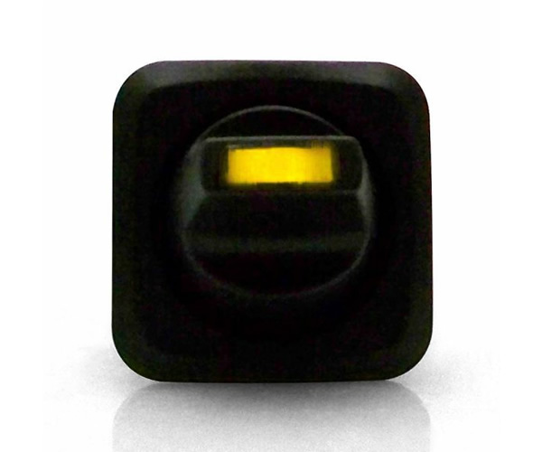 Lever Style LED Square Frame Switch - Yellow 20a/12vdc