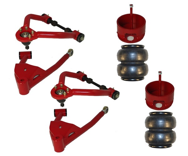 1995-2000 Toyota Tacoma, Hilux Lowered Tubular Air Control Arms (Pair) (Upper and Lower Arms, Bags, Brackets)