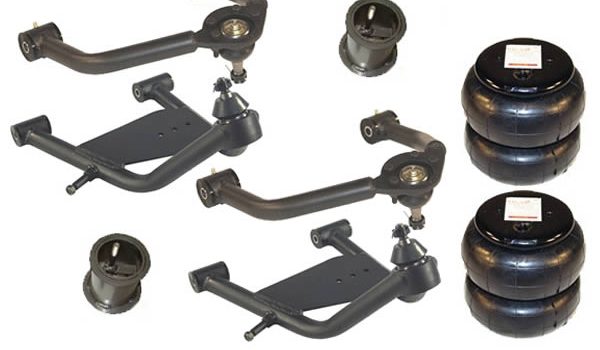 1988-1998 Chevrolet C25, C35, 8 LUG Upper & Lower Control Arms, Bags & Brackets Front Air Suspension Kit