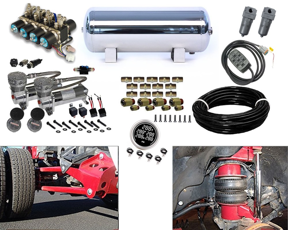 1994-2002 Dodge Ram 1500, 2500, 3500 Plug and Play Air Suspension Kit (Dual Wheel, 4WD Only)
