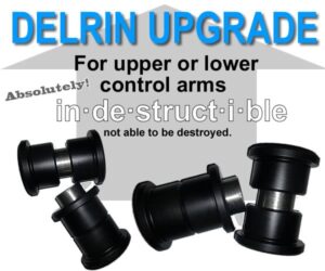 Delrin CNC Bushings with Sleeves for Upper or Lower Control Arms  (4 Complete Units)