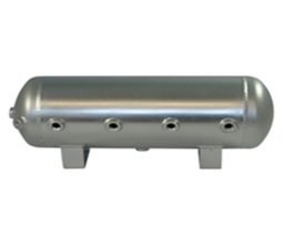 9 Gallon, 8 Port Polished Stainless Steel Air Tank (31" X 10")