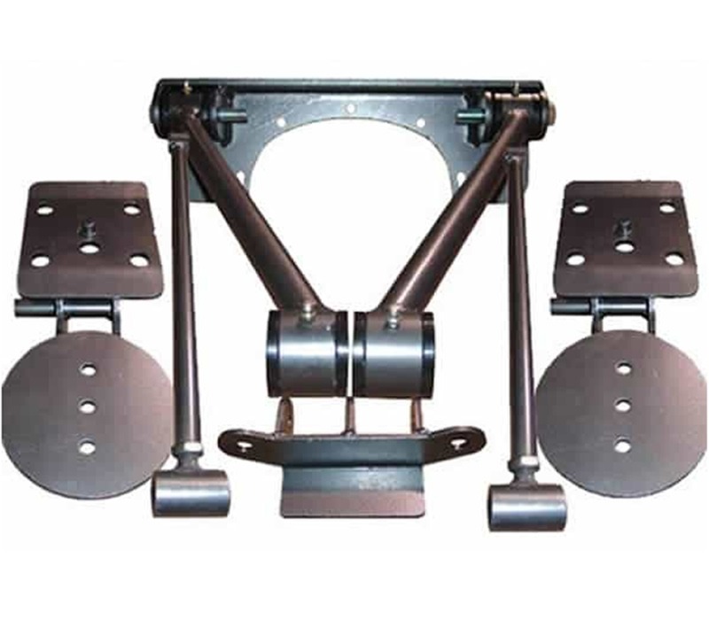 1982-2005 Chevrolet S10, Hombre Rear Air Suspension, Custom 4-Link / Brackets (no fittings, bags, shocks, notch) (Bolt-In 4-Links) - 8.5 Inch Axle