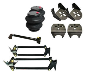 Full Size Heavy Duty Parallel 4 Link Kit, 2600 Bags, Brackets and Hardware for Rear Truck, SUV Air (3 Inch Axle)